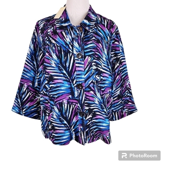 NWT Christopher Banks Tropical Jacket Blazer - Picture 1 of 7